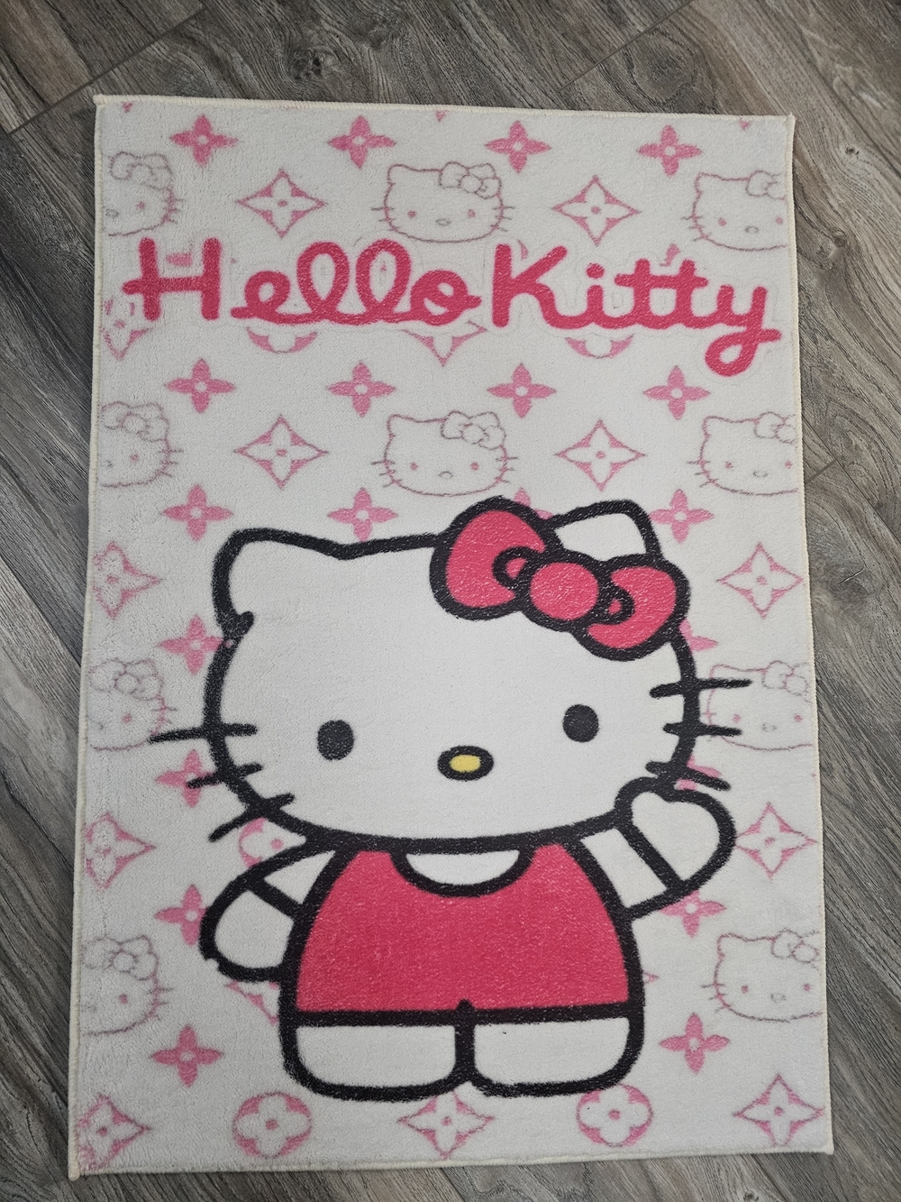 Hello Kitty Pink and White Character Rug